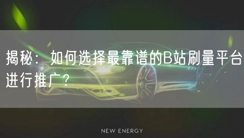揭秘:如何选择最靠谱的B站刷量平台进行推广?