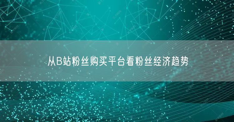从B站粉丝购买平台看粉丝经济趋势