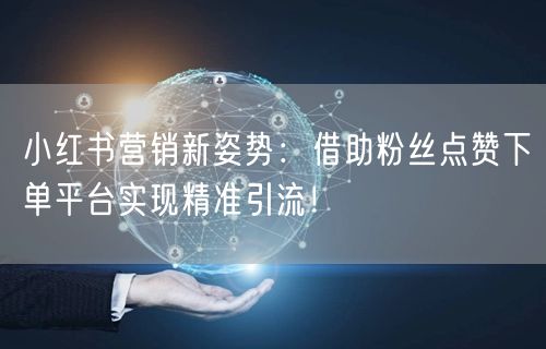 小红书营销新姿势:借助粉丝点赞下单平台实现精准引流!