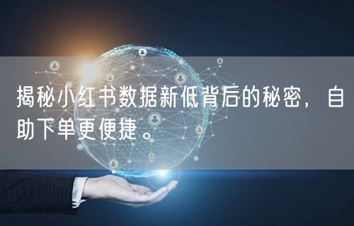 揭秘小红书数据新低背后的秘密,自助下单更便捷。