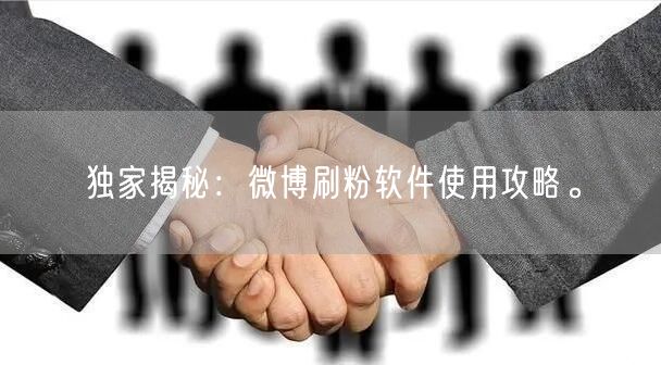 独家揭秘:微博刷粉软件使用攻略。