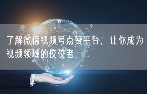 了解微信视频号点赞平台,让你成为视频领域的佼佼者