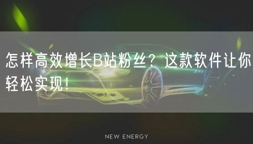 怎样高效增长B站粉丝?这款软件让你轻松实现!