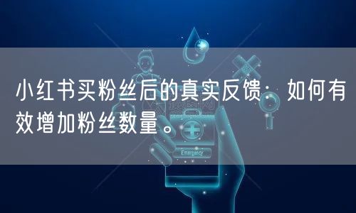 小红书买粉丝后的真实反馈:如何有效增加粉丝数量。
