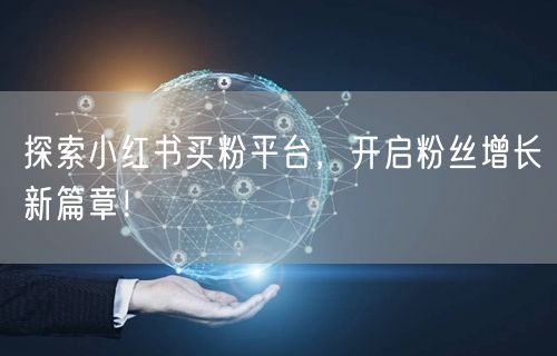 探索小红书买粉平台,开启粉丝增长新篇章!