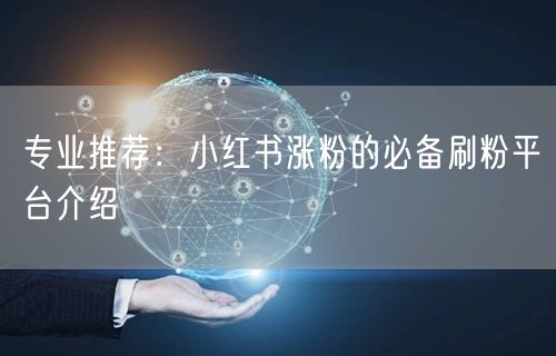 专业推荐:小红书涨粉的必备刷粉平台介绍