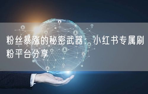 粉丝暴涨的秘密武器:小红书专属刷粉平台分享