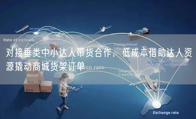 对接垂类中小达人带货合作，低成本借助达人资源撬动商城货架订单