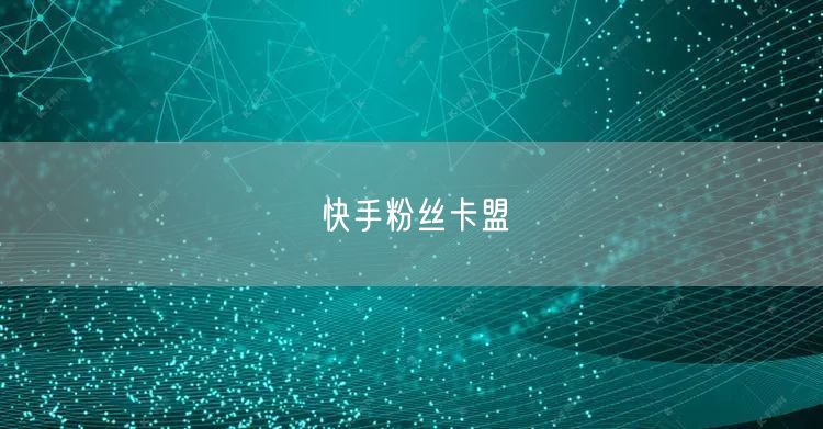 快手粉丝卡盟