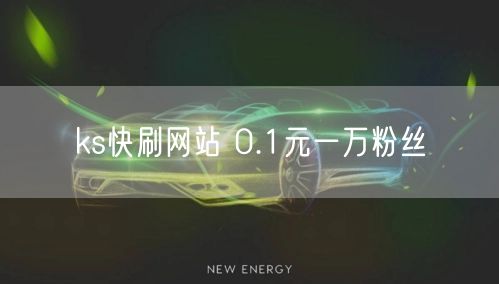 ks快刷网站 0.1元一万粉丝