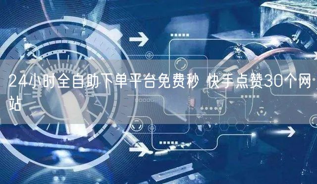 24小时全自助下单平台免费秒 快手点赞30个网站