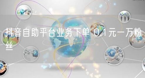 抖音自助平台业务下单 0.1元一万粉丝