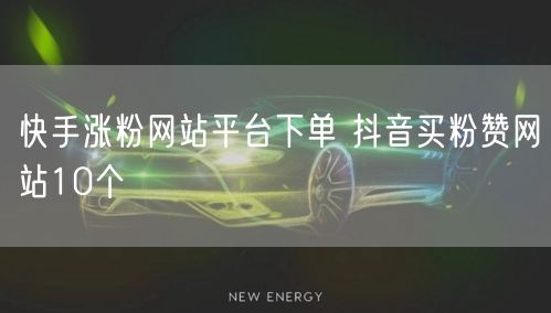 快手涨粉网站平台下单 抖音买粉赞网站10个