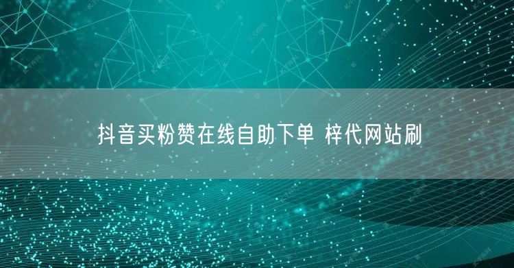 抖音买粉赞在线自助下单 梓代网站刷