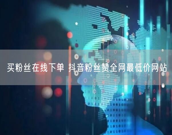 买粉丝在线下单 抖音粉丝赞全网最低价网站