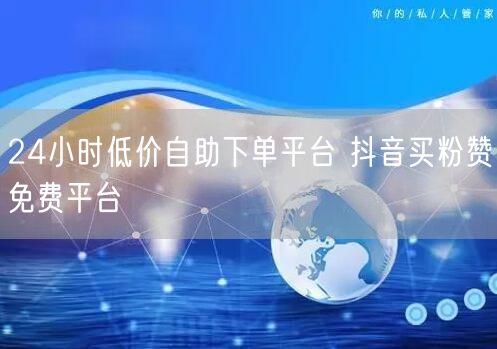 24小时低价自助下单平台 抖音买粉赞免费平台