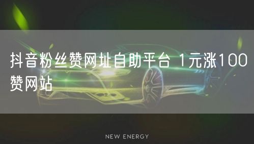 抖音粉丝赞网址自助平台 1元涨100赞网站