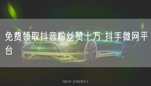 免费领取抖音粉丝赞十万 抖手微网平台