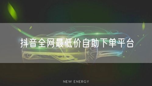 抖音全网最低价自助下单平台