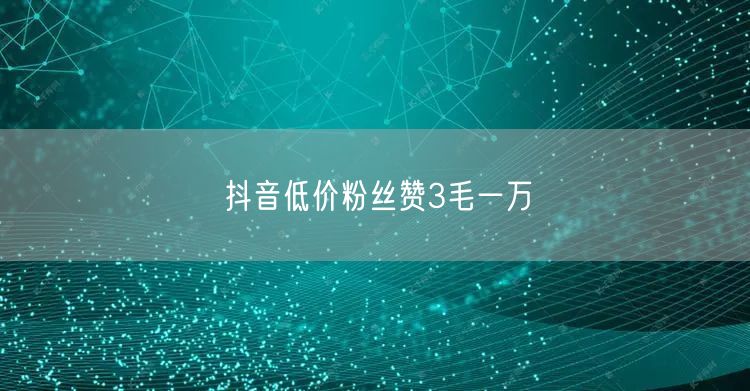 抖音低价粉丝赞3毛一万