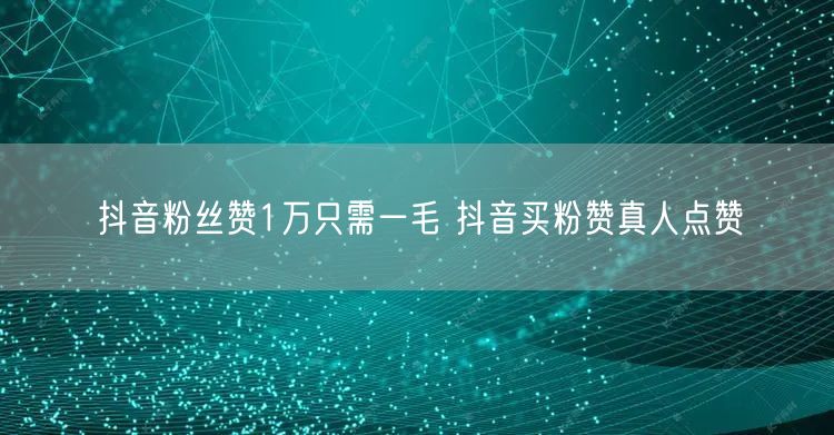 抖音粉丝赞1万只需一毛 抖音买粉赞真人点赞