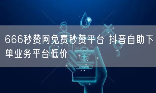 666秒赞网免费秒赞平台 抖音自助下单业务平台低价
